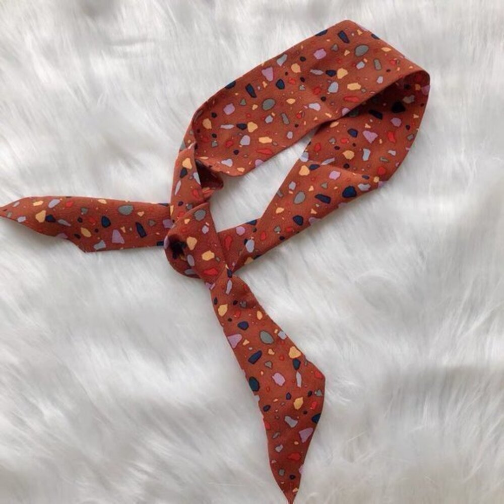 NWOT Madewell Silk Skinny Bandana brown
